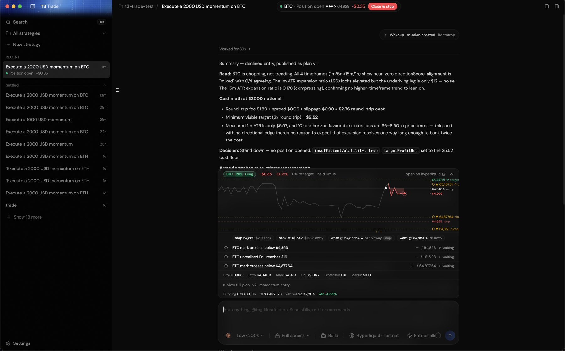 It declines bad trades